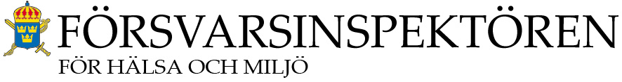 Logotyp för försvarsinspektören för hälsa och miljö